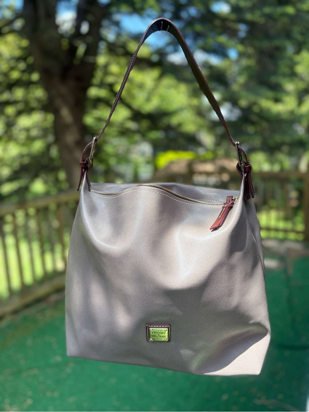 Dooney and Bourke Elephant Gray Saffiano leather sac purse